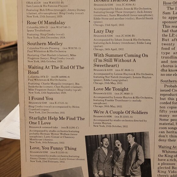 2/$9 Records: " A Bing Crosby Collection" Vol I, Demo 33 1/3 Vinyl LP - Picture 4 of 8